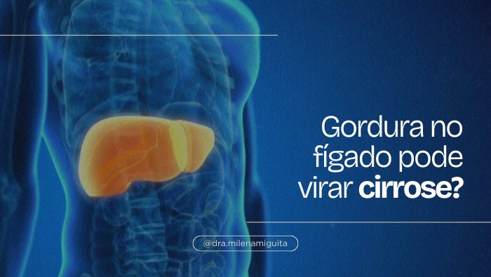 Esteatose hepática pode virar cirrose? Cirrose pode virar câncer? 1 Ilustração anatômica do corpo humano em transparência, com o fígado destacado em tons de amarelo e laranja na região superior do abdômen.